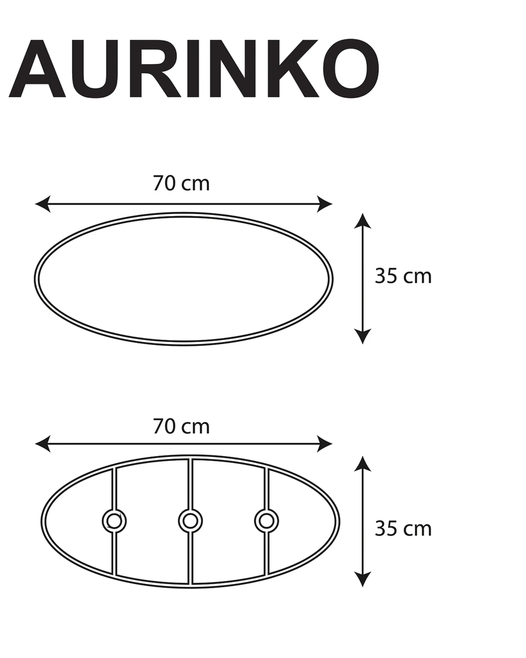 AURINKO Yapay Kök 70 cm ahşap tavan sarkıtı teknik ölçü çizimi